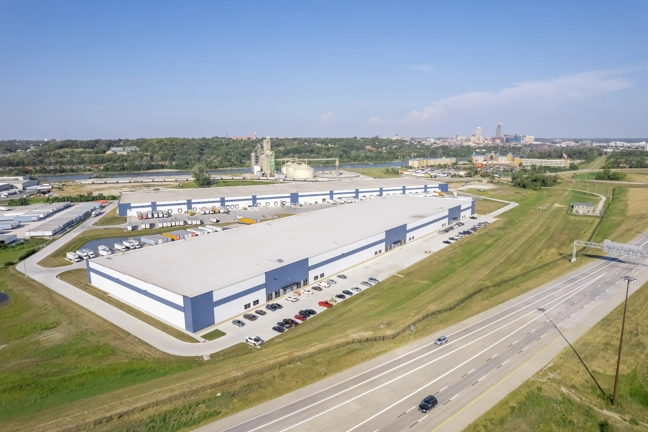 aerial view of industrial building